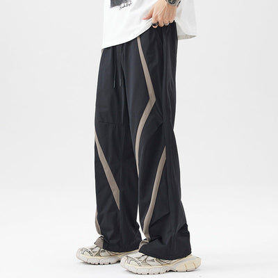 Trend Mixed Color Stripe Casual Pants