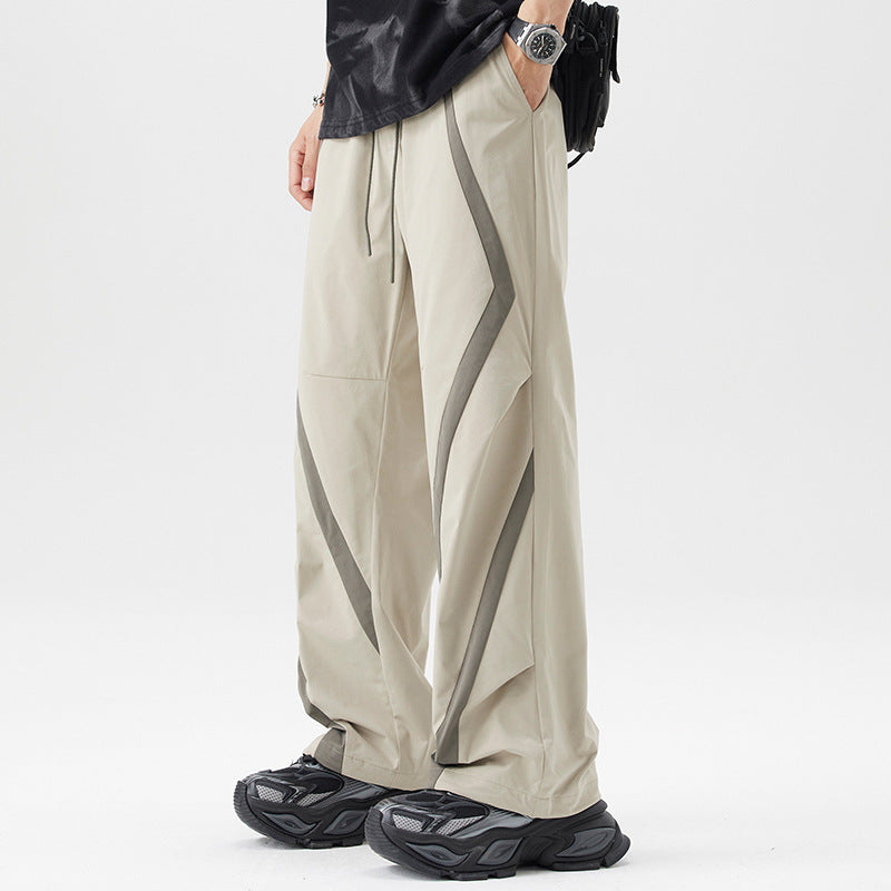 Trend Mixed Color Stripe Casual Pants