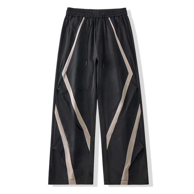 Trend Mixed Color Stripe Casual Pants